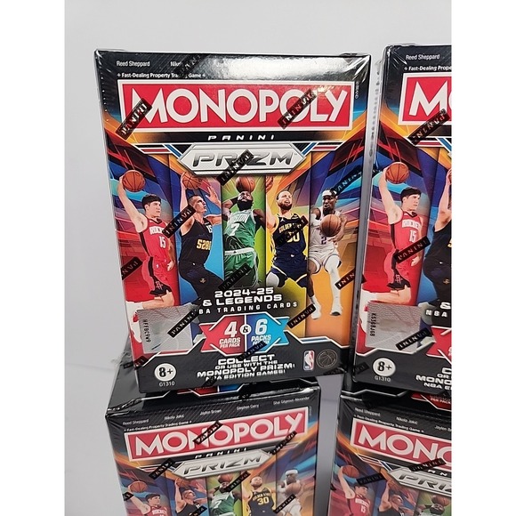 monopoly panini prizm: 2024-25 nba basketball trading cards booster box and Legends | Collect or Use with Monopoly Panini Prizm: NBA Edition Games Stars from the WNBA 2024-25 Prizm Monopoly Basketball Blasters